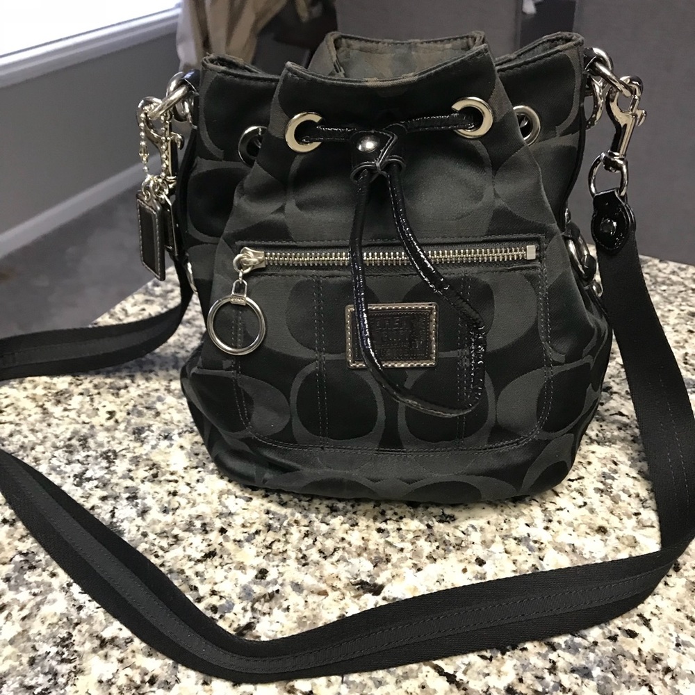 Coach Black Satin with Pink Satin Interior